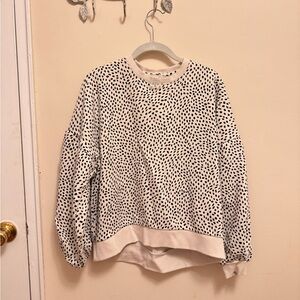 CALIA by Carrie Underwood Cream and Black Patterned Top